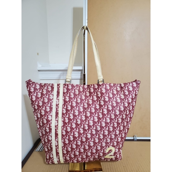 Christian Dior Monogram Trotter Book Tote Raspberry - Picture 1 of 12